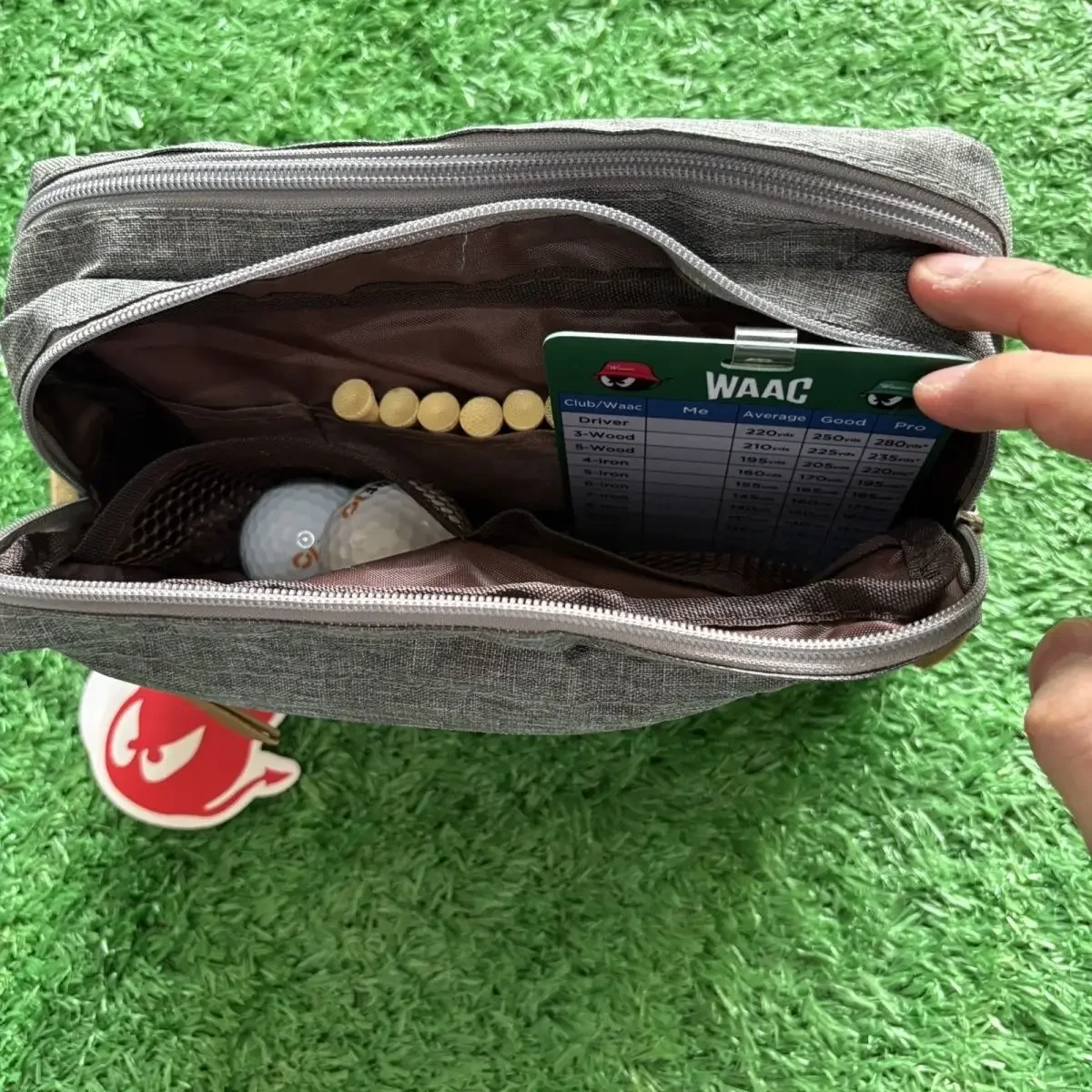 Tactical Golf Storage Pouch, Double-Layer Zippered Canvas Build, Multi-Functional Small Carryall