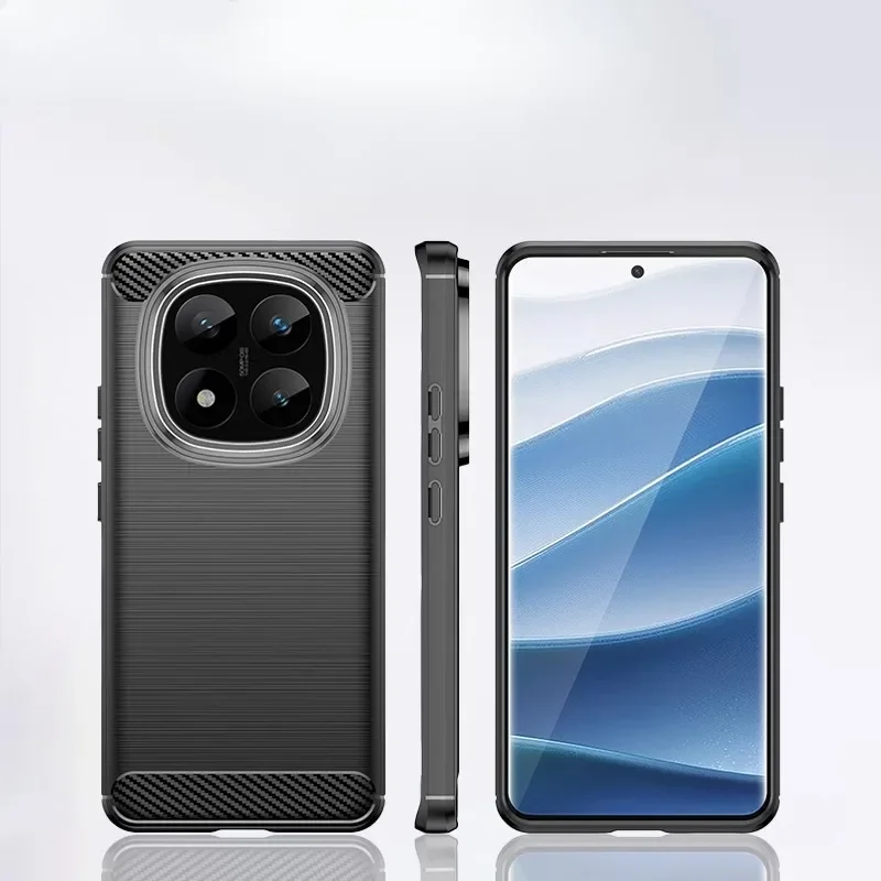 

For Redmi Note 14 Pro Plus 5G 14 Note Case Carbon Fiber Brushed Cases For Redmi Note 14 4G/5G note14 Soft TPU Back Cover
