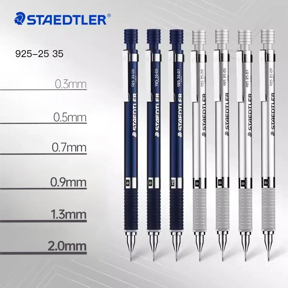 1PC STAEDTLER Metal Mechanical Pencil 925 25/35 Drawing Activity Pencil 0.3/0.5/0.7/0.9/2.0mm School Acsesories Stationery