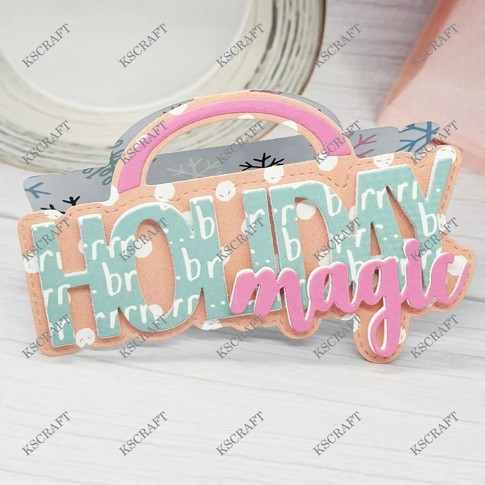 KSCRAFT Holiday Magic Bag Topper Cutting Dies Stencils for DIY Scrapbooking Decorative Embossing DIY Paper Cards