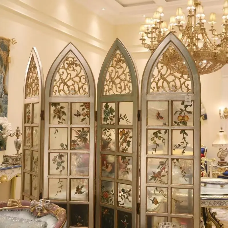 Screen entry partition living room modern simple lattice bedroom hollow solid wood grille Chinese lattice doors and windows