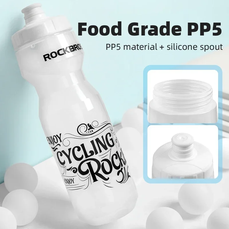 ROCKBROS Cycling Water Bottle 750ml Food Grade Leak-proof BPA-free Fitness Running Camping Hiking Sports Kettle Bike Bottle Cage