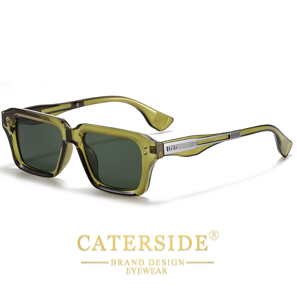 CATERSIDE Neue quadratische Sonnenbrille für Herren, Premium-PC-Rahmen mit Metallbügel, UV400, für Damen, Retro-Mode, Fahrdekoration, Brillen – Detail 32