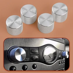 4Pcs Car Front Radio & A/C Knobs Silver Aluminum Alloy Fit for Infiniti G37 G35 Q40 Q60 FX35 37 50 QX50 QX70 EX35 37 Skyline V36