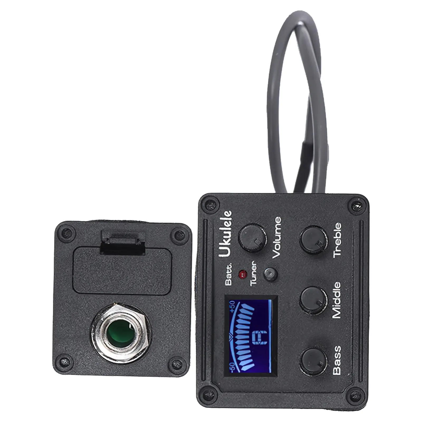 3-Band Eq Ukulele Piezo Pickup Tuner System with LCD Display Tuner Metronome Low Battery Warning Noise-Free Audio