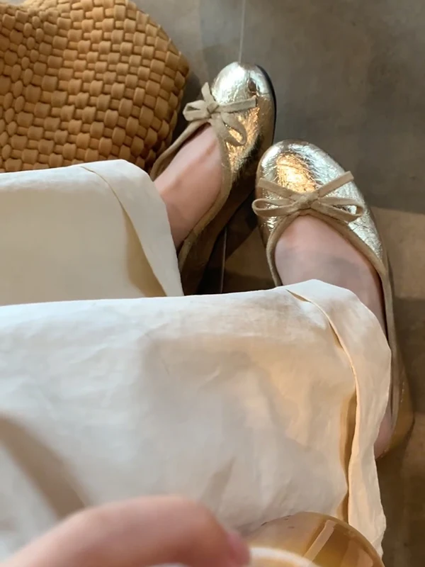 gold-knot-ballet-flats-women's-soft-bottom-low-cut-round-toe-comfortable-commuter-single-shoes-fashion-mary-janes