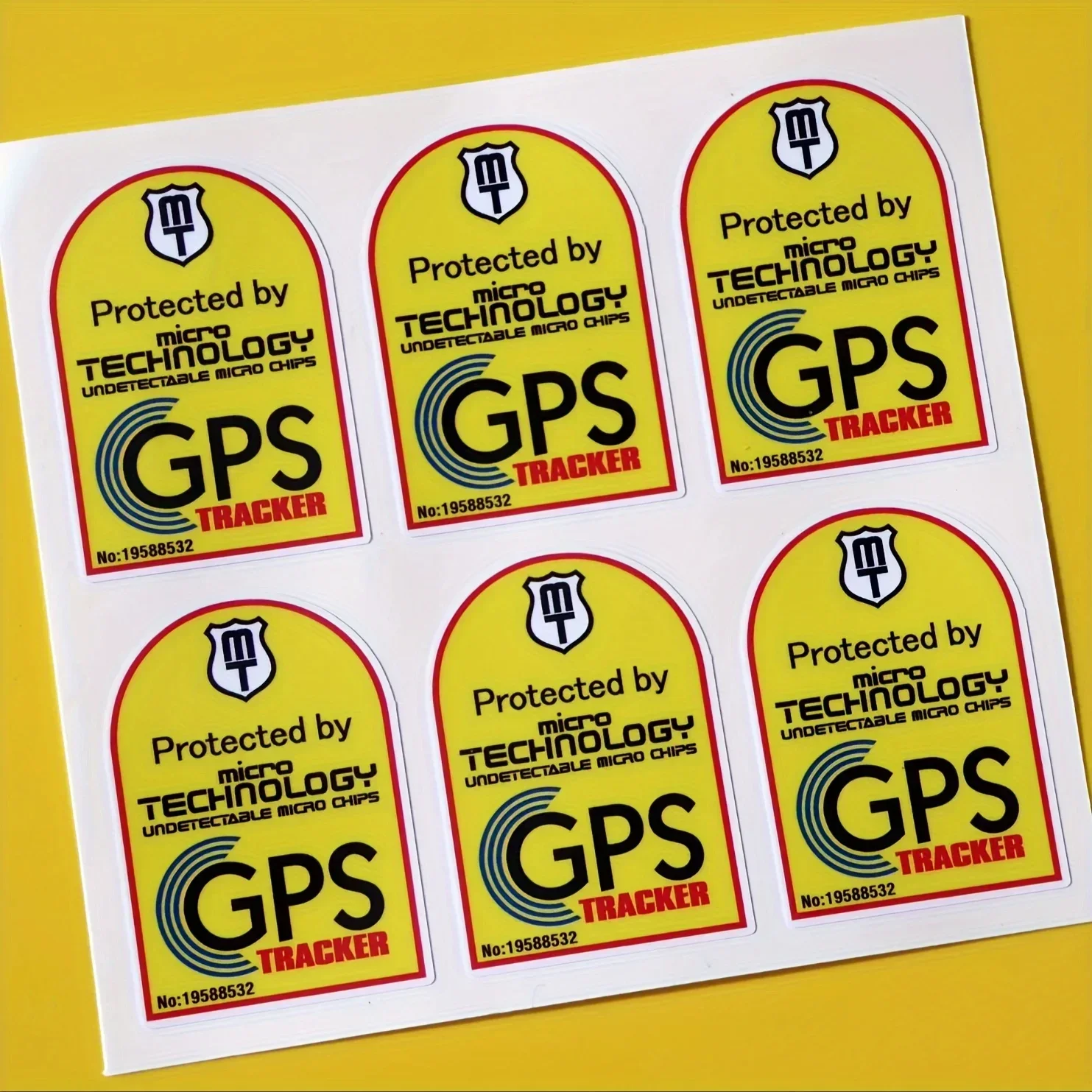 6PCS/SET GPS Tracker Warning Sticker Decal for Bike Laptop Phone Case Security Enthusiast Gift Sticker