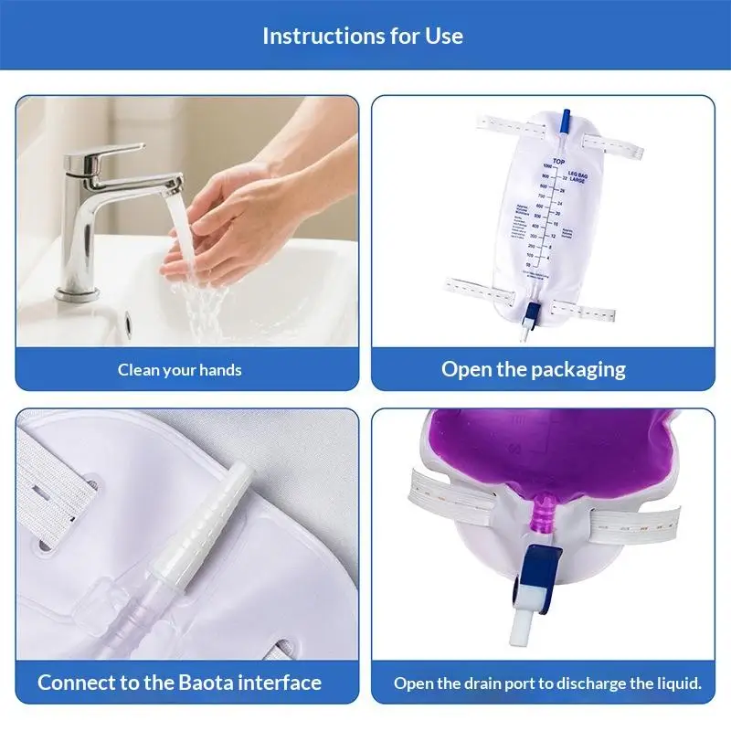 NEW 1000ML Drainage Bag, Disposable  Collection Bag, Anti-backflow, Suitable For Men, Women, And The Elderly