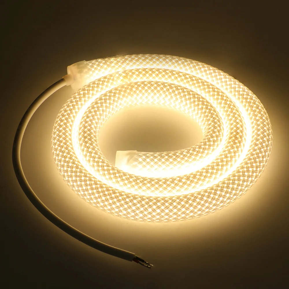 Coiled natural white neon rope light