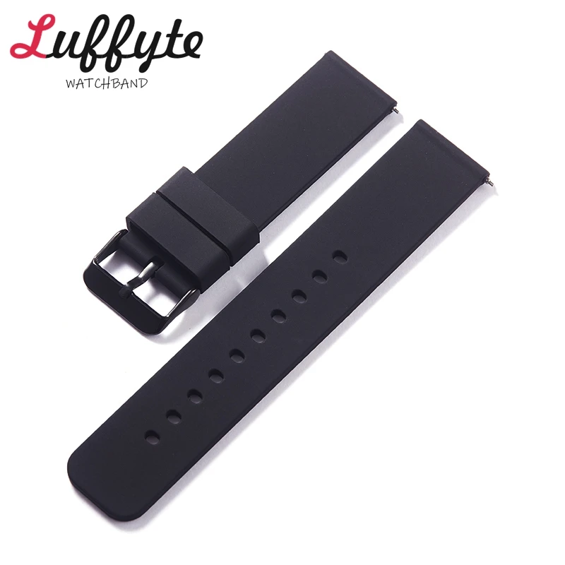 Soft Silicone Men Women Watchbands 12/14/16/18/20/22/24mm Replacement Watch Accessories Quick Release Rubber Watch Strap