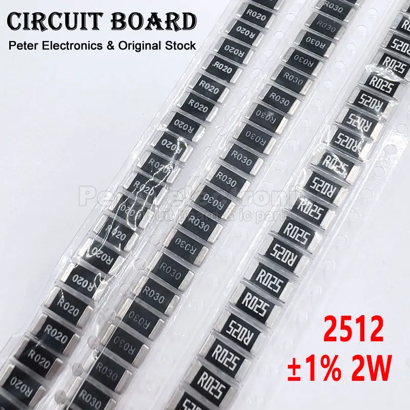 50 szt. Rezystancja 2512 2W 1% R001 R002 R003 R004 R005 R006 R008 R010 R012 R015 R020 R025 R030 R050 R050 rezystory chipowe