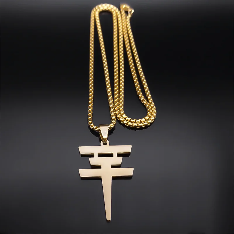 German Rock Music Band Tokio Hotel Pendant Necklace for Women Men Stainless Steel Gold Color Symbol Chain Jewelry collar N2665-2