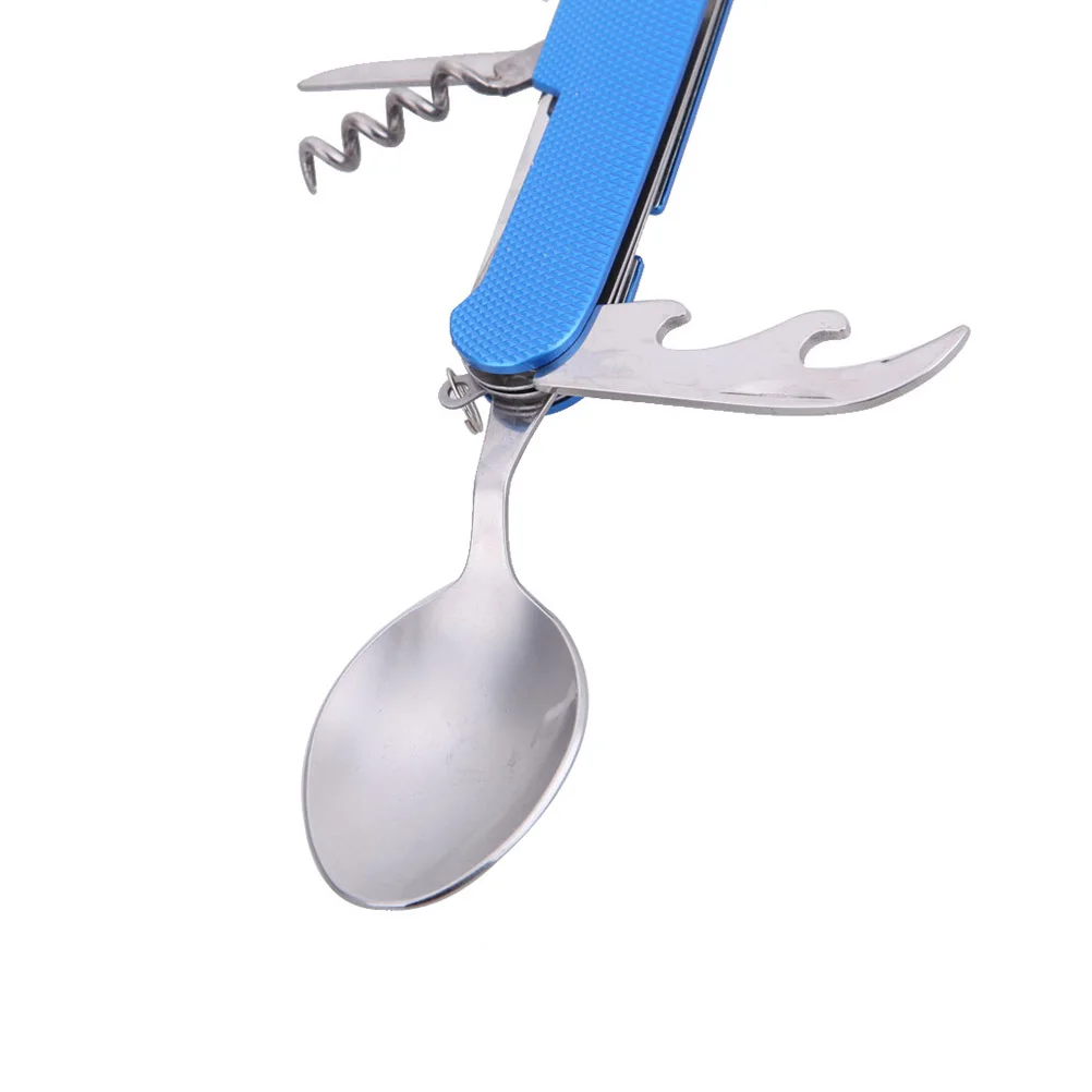 

Складной комбинированный набор посуды 3 в 1, наборы вилок для кемпинга, ложек, дорожная посуда для еды, компактная, легкая, из нержавеющей стали