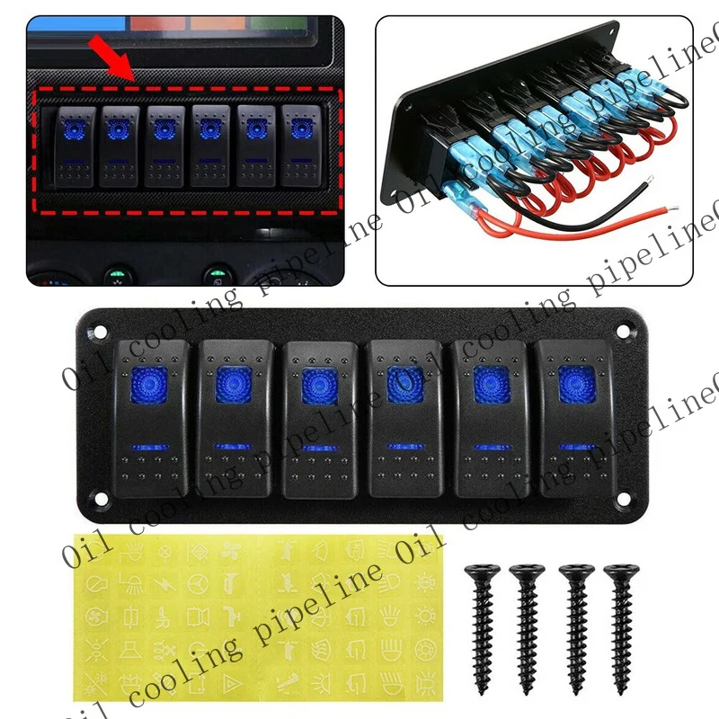 A+ Car Refrigerator Switch LED Lights Marine Boat Gang V Switch Panel Pre Wired
