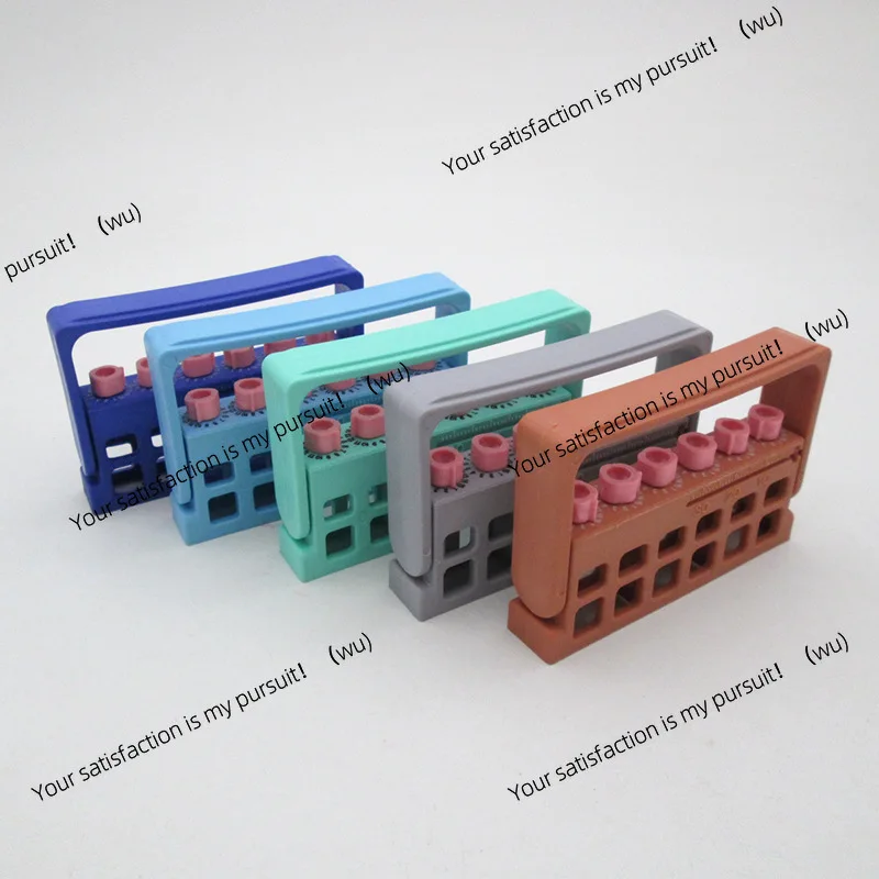 Dental Counter 6-hole Root Canal File Counting Measuring Rack, Oral Tools High Temperature Sterilization Box Root Canal File