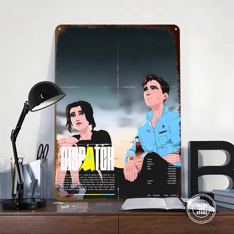 Dispatch Printed Poster Customized Wall Art Retro Vintage Metal Tin Signs for Luxury Decoration Gaming Home Decor Room Wand Deko