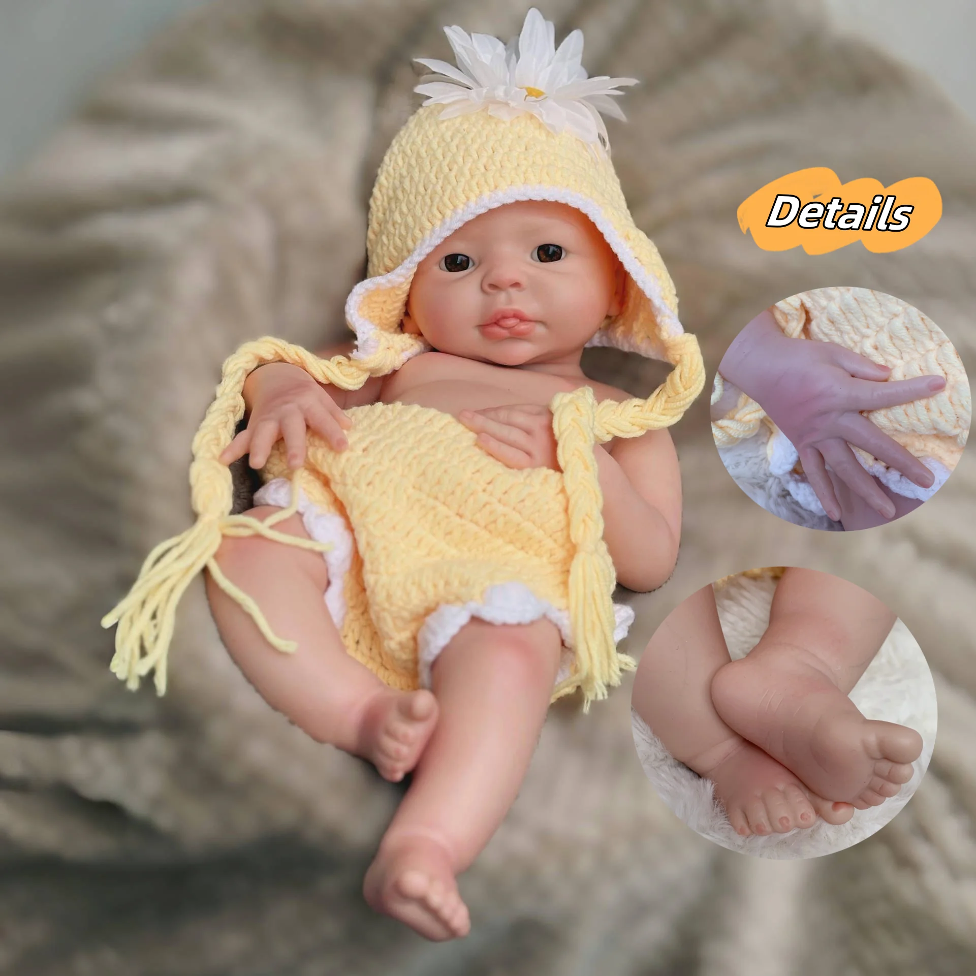 40CM Reborn Baby Doll Silicone Girl Full Body Soft Silicone Lifelike Bebe Reborn Doll Toys For Kid's Christmas Gifts Reborn Baby