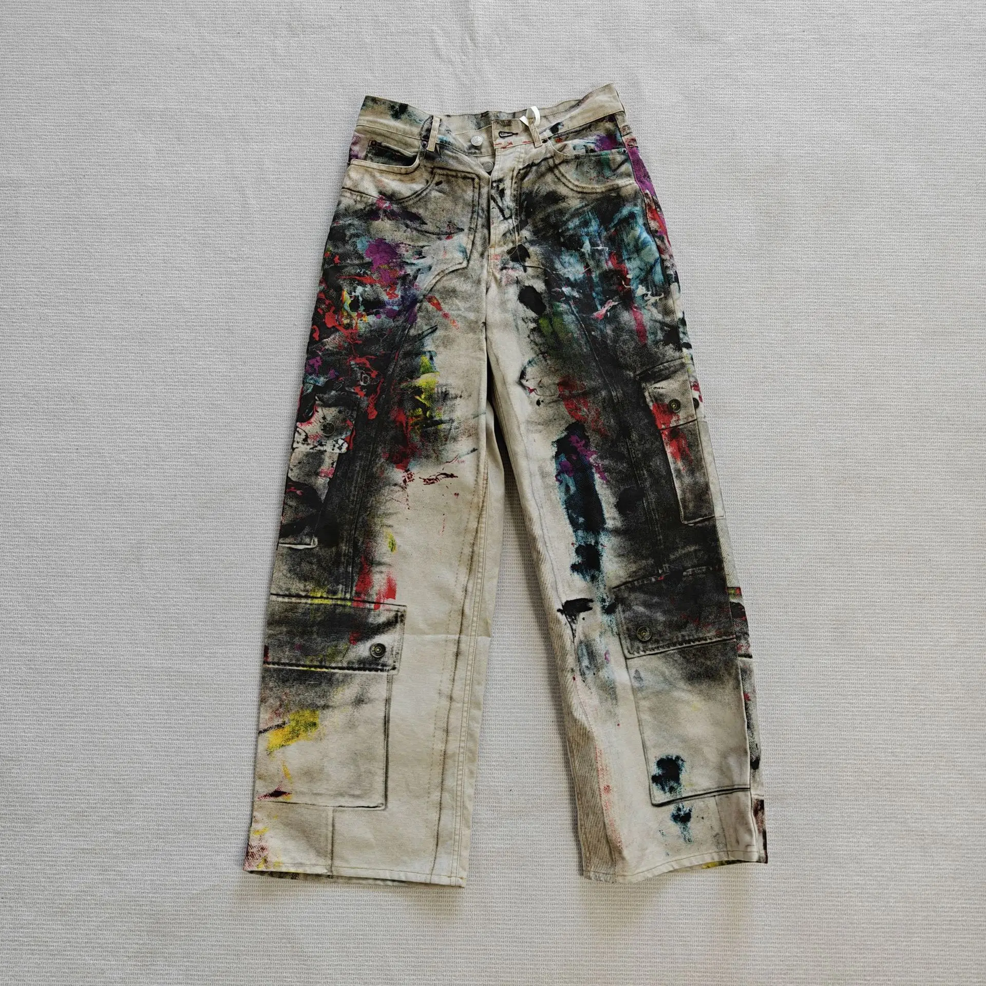 

2025 New Candy Ink Old Washed Denim Zipper Slim Fit Straight PANT Jeans Cotton Denim Pants Casual Jeans Size XS-2XL #N025