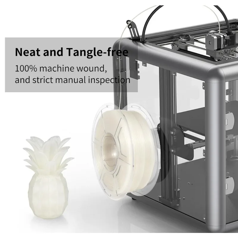 Clear PLA Filament 1.75mm,High Light Transmittance Transparent PLA Filament 1kg(2.2lbs) Spool, Dimensional Accuracy ±0.02mm