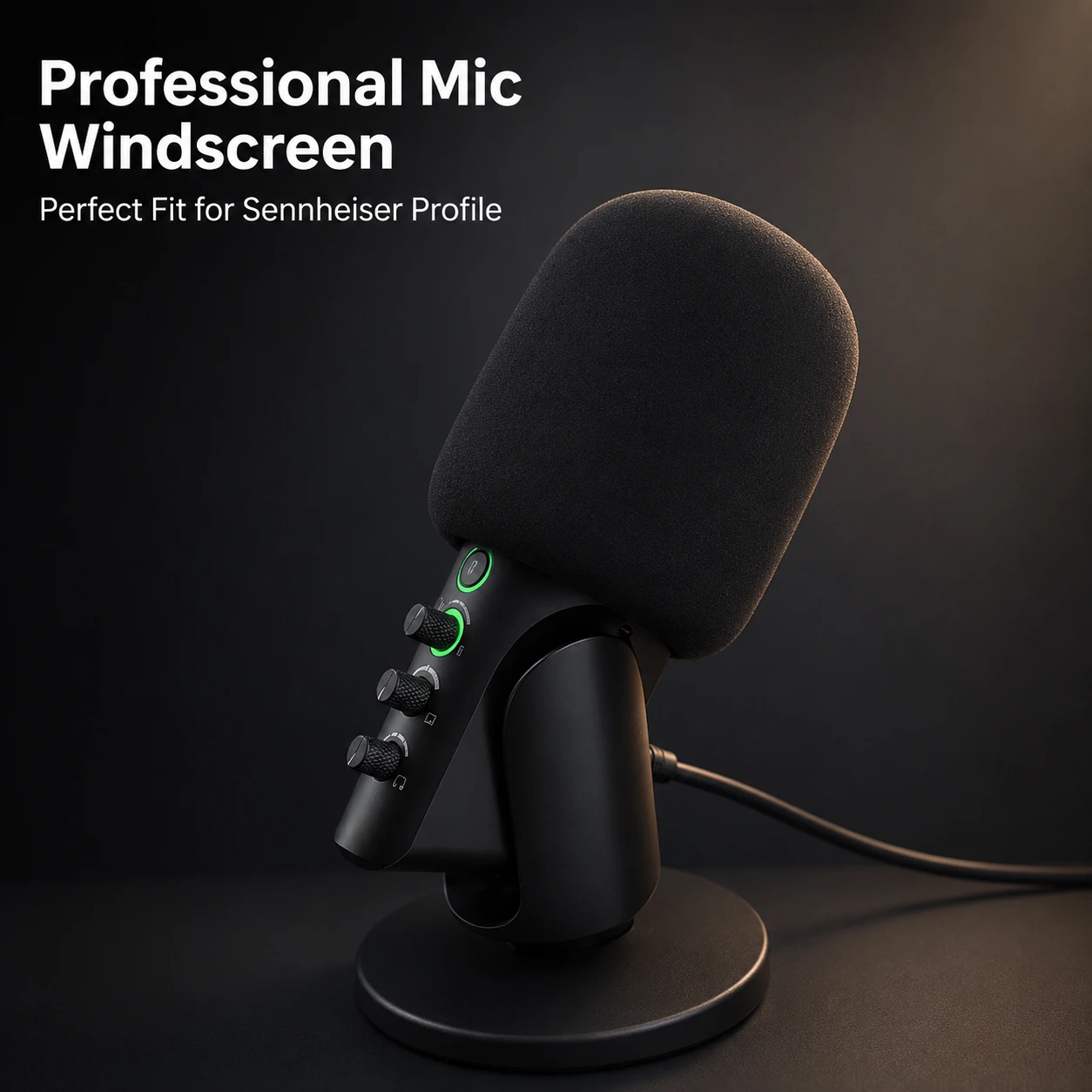 2-Pack Foam Windscreen Mic Cover For Sennheiser Profile USB Microphone, High-Density Pop Filter
