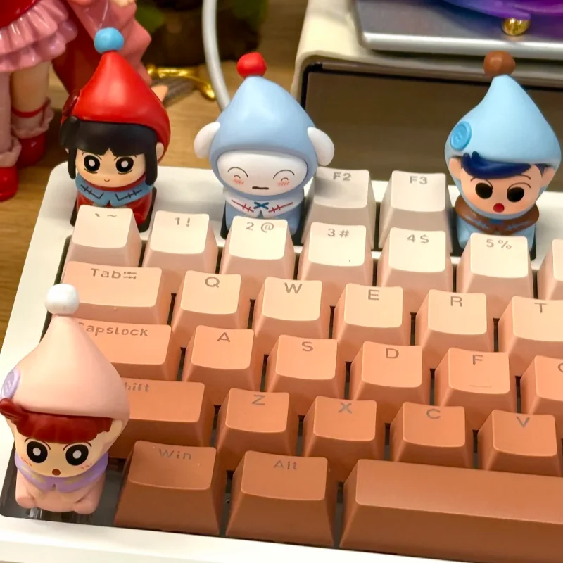 Genuine Crayon Shinchan Dwarf Fairy Tale Keycaps Series Blind Box Custom Mechanical Keyboard Decor Anime Doll Desktop Decoration view 6