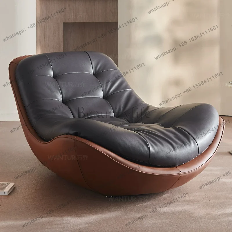 Italian light luxury lazy sofa chair household single curved leisure chair high sense