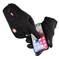 Winter Cycling Sports Gloves Men Women Water Splash Warm Touch Screen Motorcycle Anti-Slip Skiing Zipper Windproof Driving