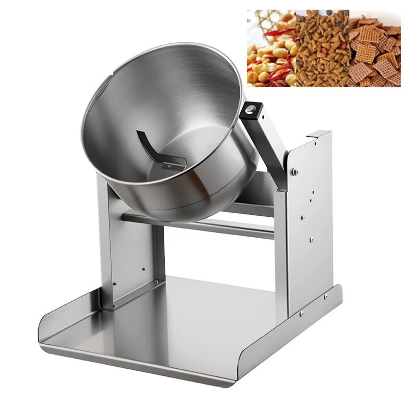 Automatic Food Seasoning Mixer Machine Potato Chips Seasoning Machine Cashew Nut Flavoured Snack Food Processing Blender