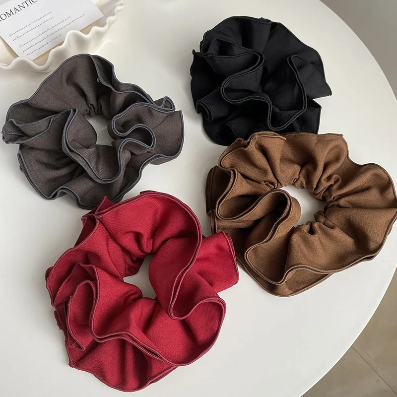Zhao Lusi Same Style Four Layer Bud Ruffle Scrunchies French Elegant High Elastic Hair Ties for Women Ponytail Bun Holder