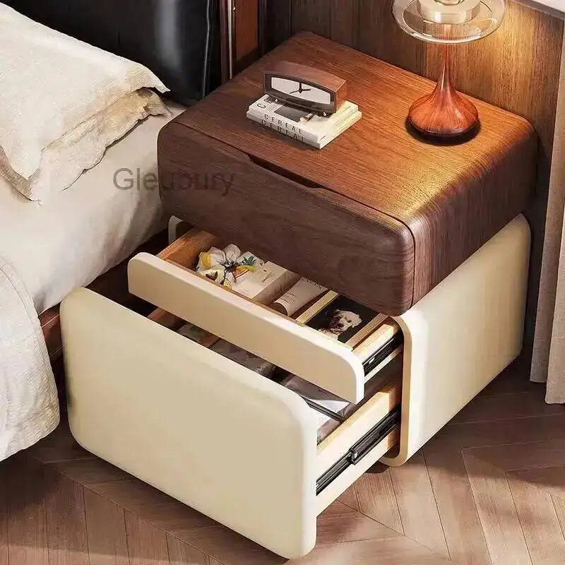 Mobile Drawers Cabinets Bedroom Librero Nightstand Luxury Storage Wood Bedside Table Organizer Mesa De Noche Hotel Furniture