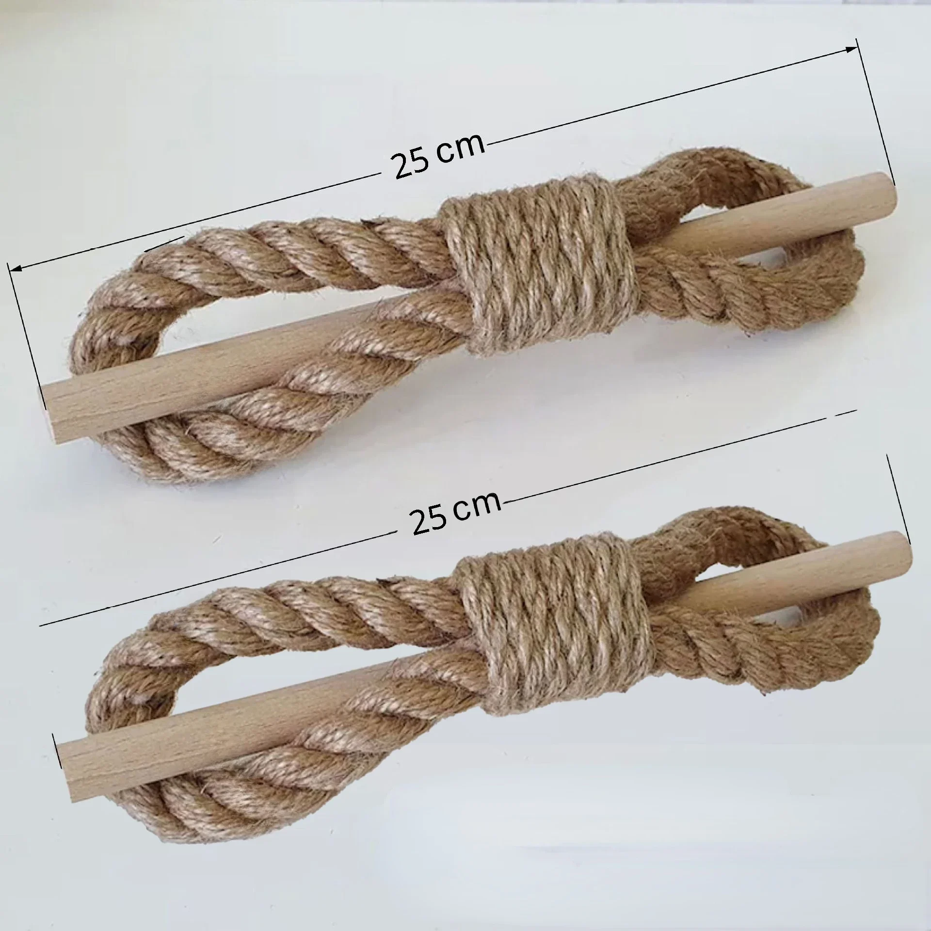 1/2pcs Nordic solid wood stick hemp rope simple curtain bind rope room decor curtain buckle rings for curtains in the bathroom