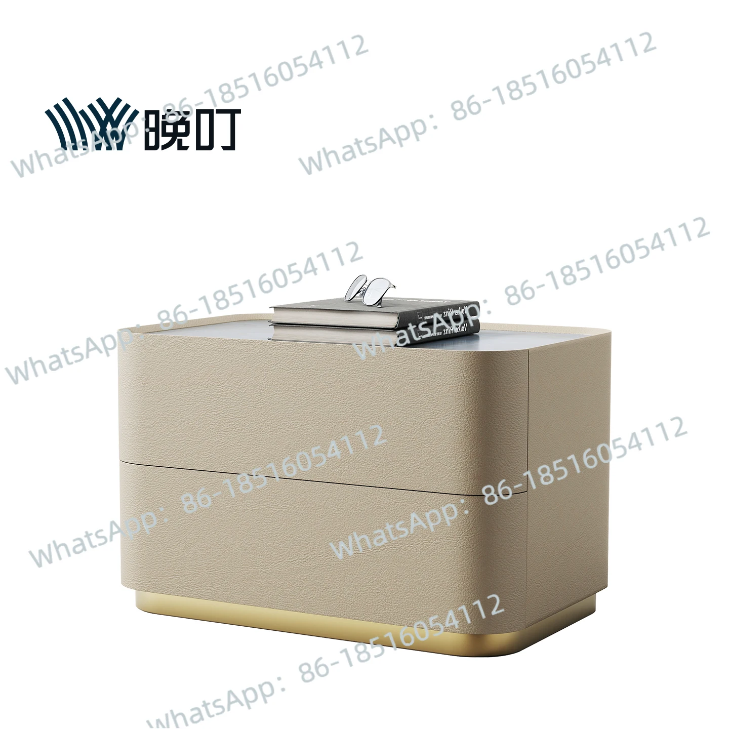 Modern Light Luxury Bedside Table Natural Marble Bedside Table Storage Cabinet