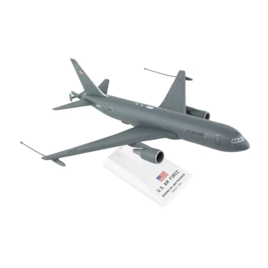KC-46A military aircraft model, 1/200 scale, gray plastic, detailed cockpit and landing gear