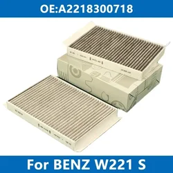 2Pcs Cabin Filter Car Air Conditioner A2218300718 For Mercedes Benz W221 C216 S250CDI S280 S300 S320 S350 CGI S400 S500 S63 AMG