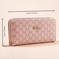 Double Zipper Wallets Women Men Long Coin Purses Cards Holder Handbags Billfold Wristlet Wallet Clutch Money Bags M Letter Purse - Image 5