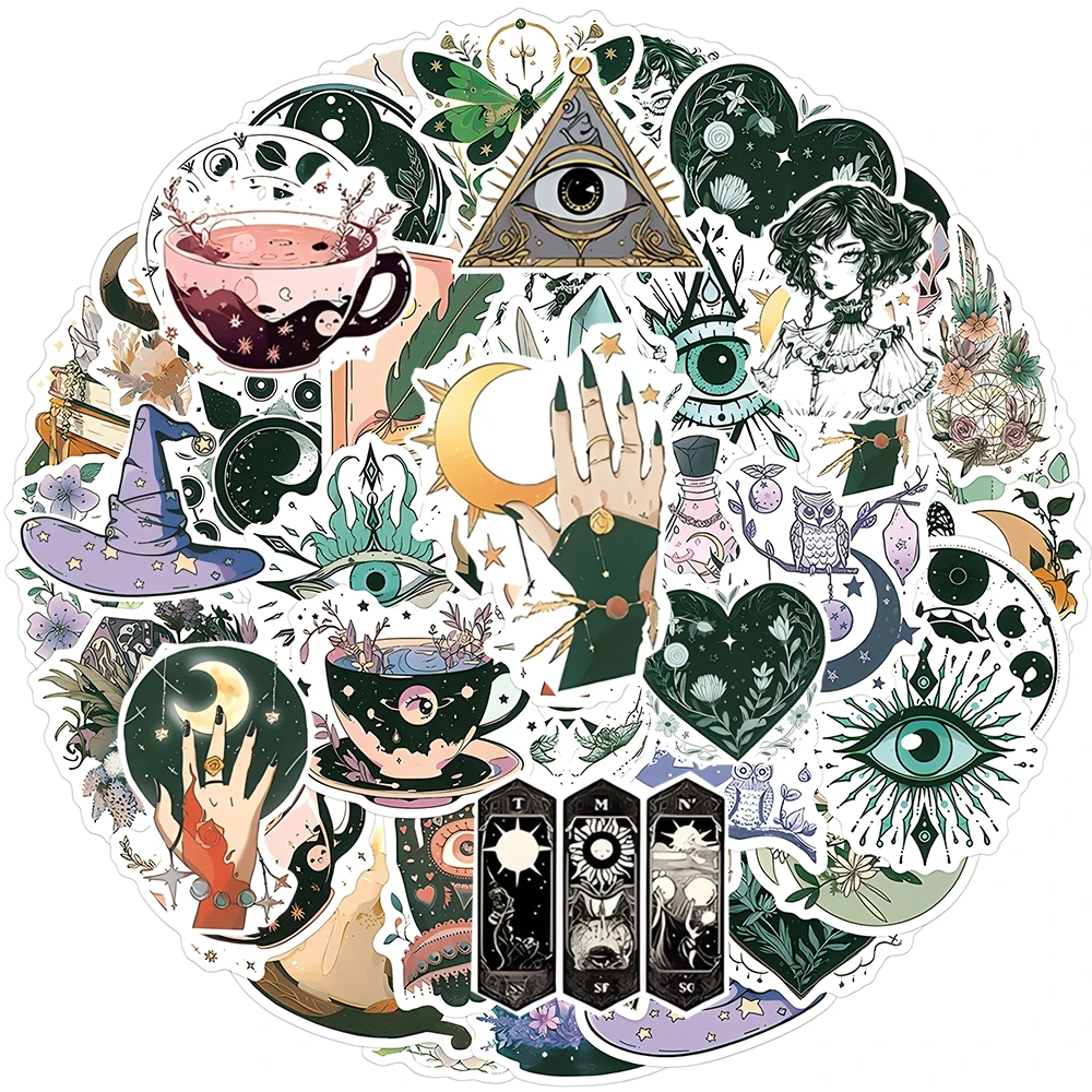 10/30/50 pçs dos desenhos animados floresta magia bruxa adesivos gótico estéticos decalques à prova dwaterproof água graffiti mala telefone diário legal decalques