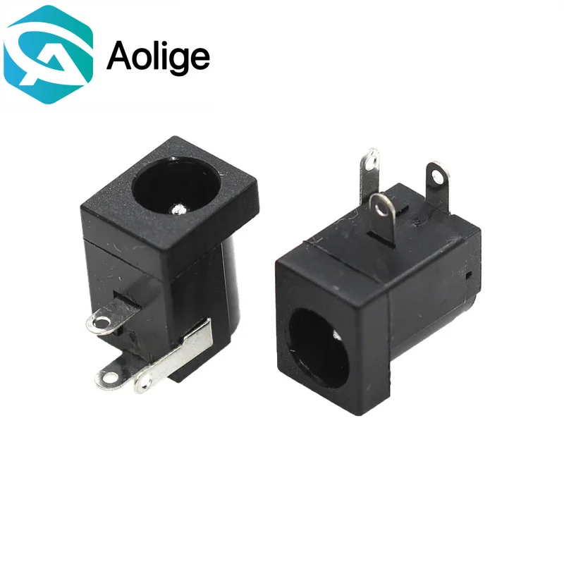 

10 шт. DC-005, черные розетки постоянного тока 5,5x2,1 мм, прямоугольные разъемы постоянного тока для монтажа на печатной плате