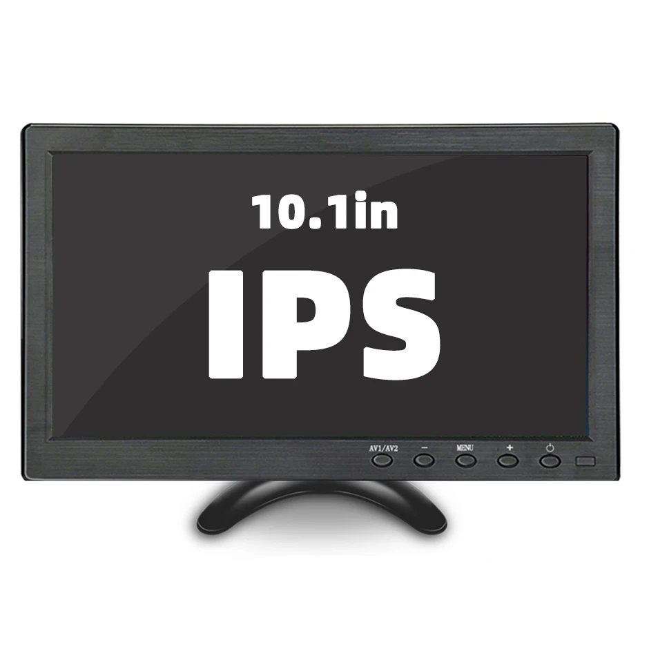 

IPS 10.1" HD LCD Car Monitor for Backup Camera CCTV Computer TV Display HDMI/VGA Inputs, Home Security System Wide Viewing Angle
