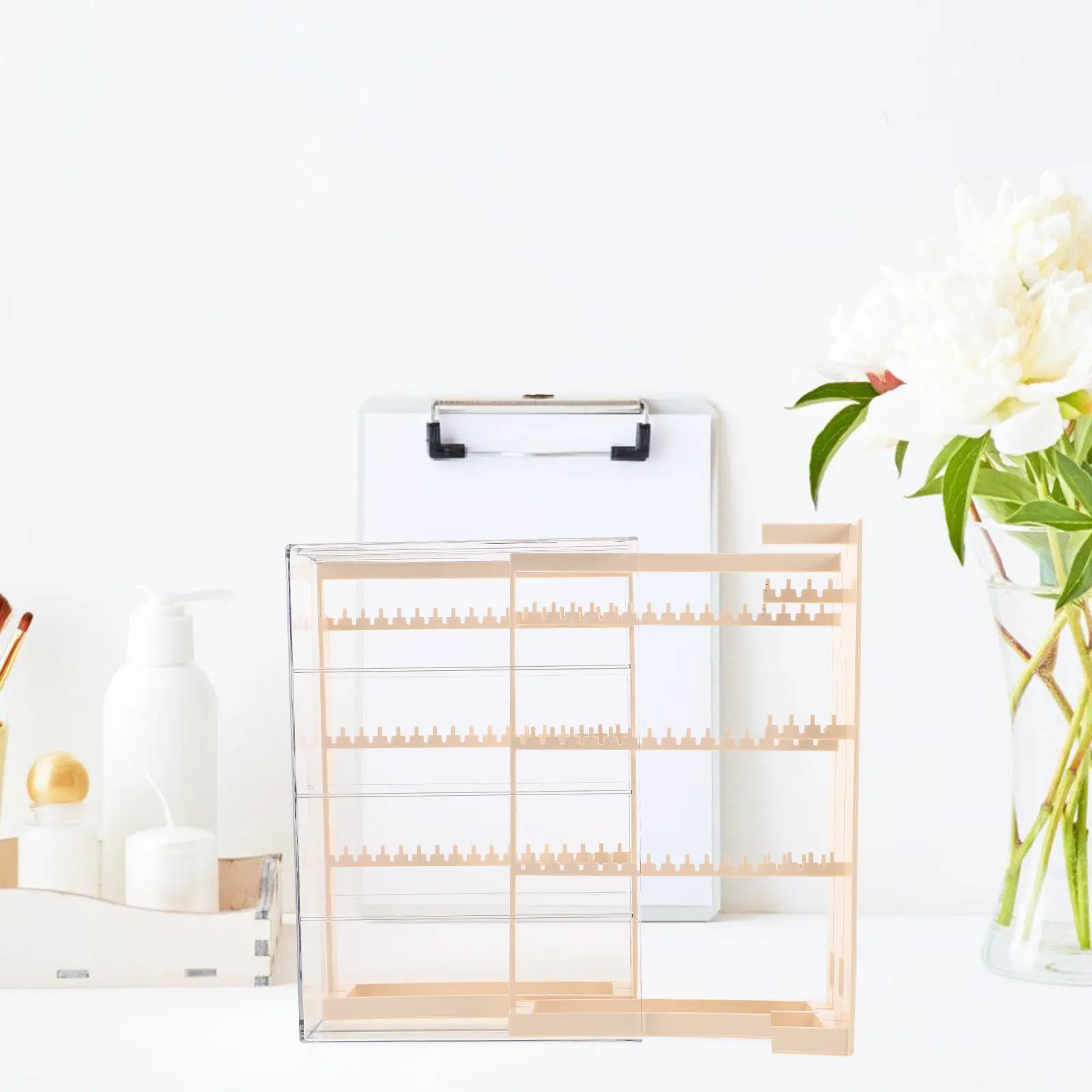 

Elegant Jewelry Display Stand Tower Organizer Necklace Earring Bracelet Holder Anti-Debris Jewelry Case for Women Girls Room