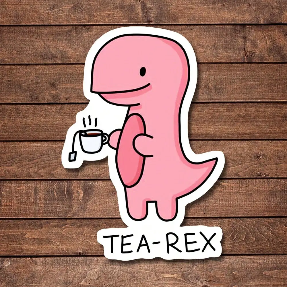 

Kawaii Pink Tea-Rex Laptop/Car Sticker