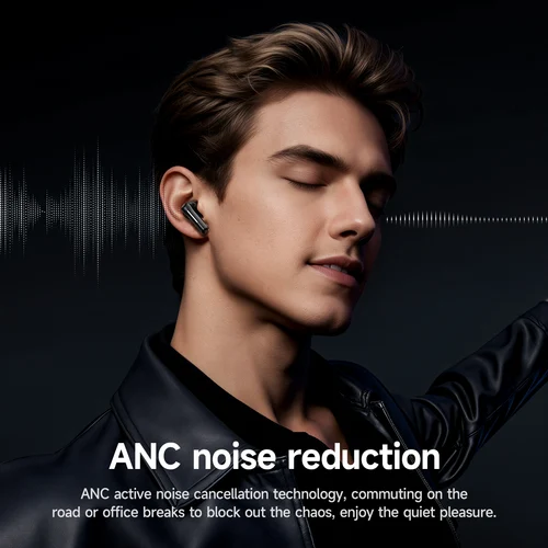 Imagen 2 del producto Auriculares HOCO ANC con reducción activa de ruido, inalámbricos por Bluetooth 5,4, con Control por aplicación, sonido EQ, auriculares deportivos HiFi para música, 28H en espera