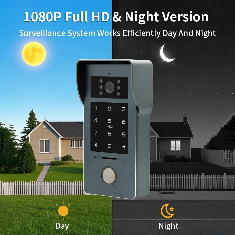 Tuya Wifi Video Intercom System Kits 1080P 2-Wire Audio Doorbell Phone Call Panel IR Camera Home Villa App Video Doorphone sets