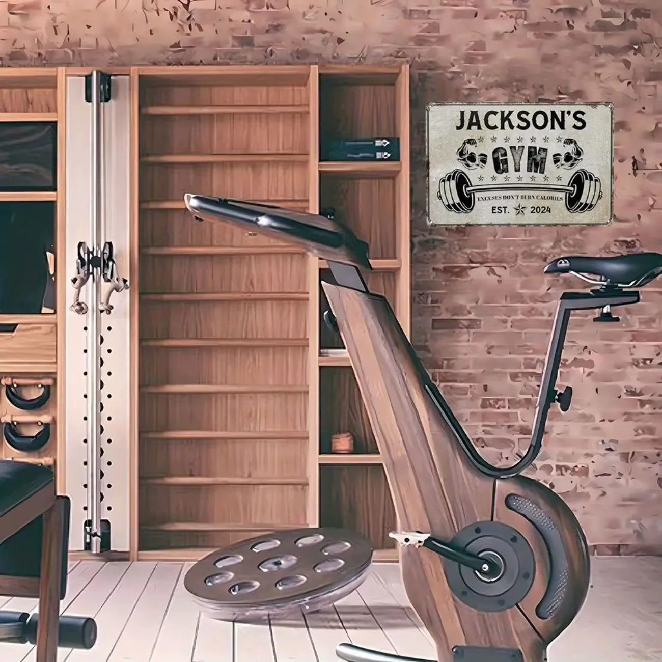 Gym Personalized Metal Sign, Custom Decor for Home Gym Use (Decoration Only)