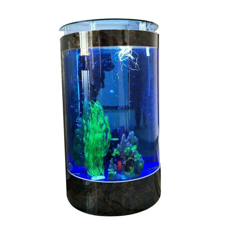 Fish tank semi-circular aquarium cylindrical glass tank home living room bar goldfish tank 1 meter can be ordered