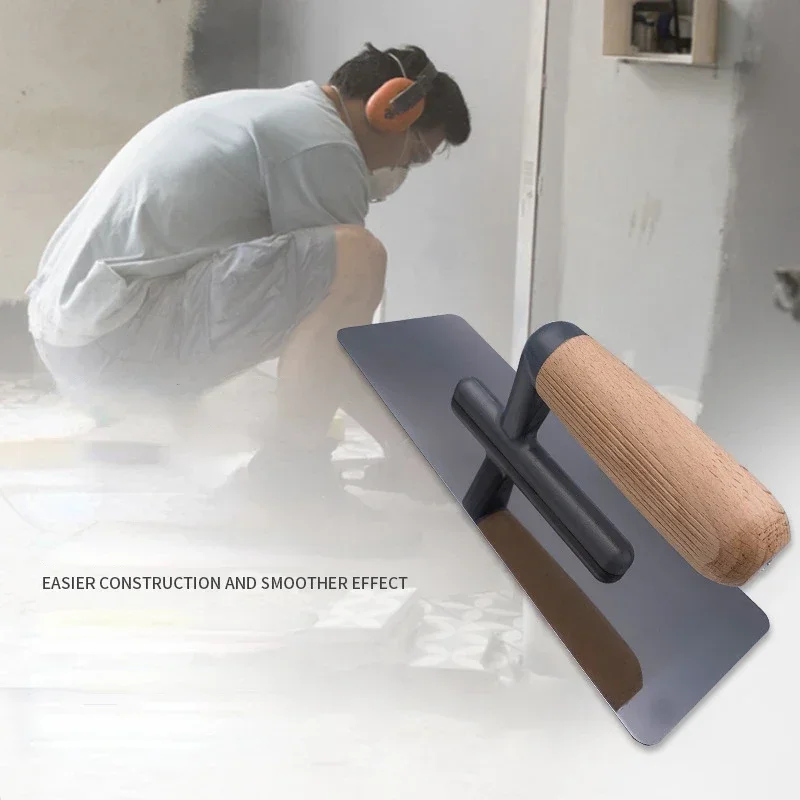 アートペイントこて乾式壁ツール用の木製ハンドル付きステンレス鋼左官こて