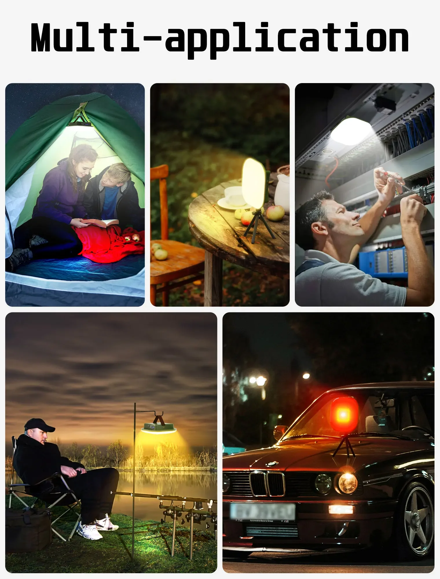 MOSLIGHTING Camping Lantern 80W Portable Outdoor Camp Light with Magnet Emergency Light Hanging Tent Bulb Powerful Working Lamp