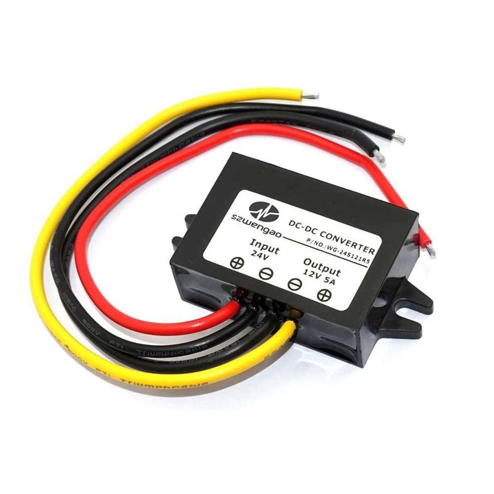 24V to 12V 5A Step-Down Power Supply Module DC-DC Converter 12V Voltage Regulator 60W Buck Car Truck Boat Power Supply Module