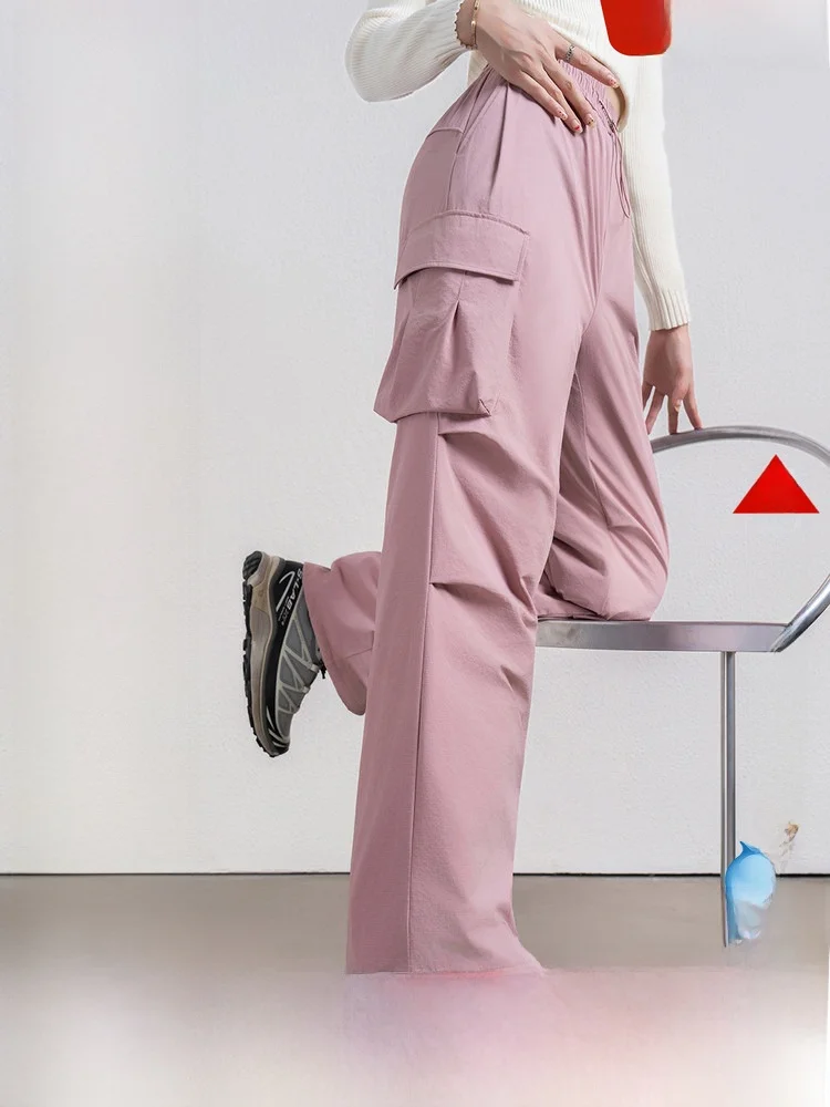 

Snow Flng Spring 2026 Women's down Pants Workwear Straight Leg Large ket Tee-Proof Dstring Outdoor Faionable Warm