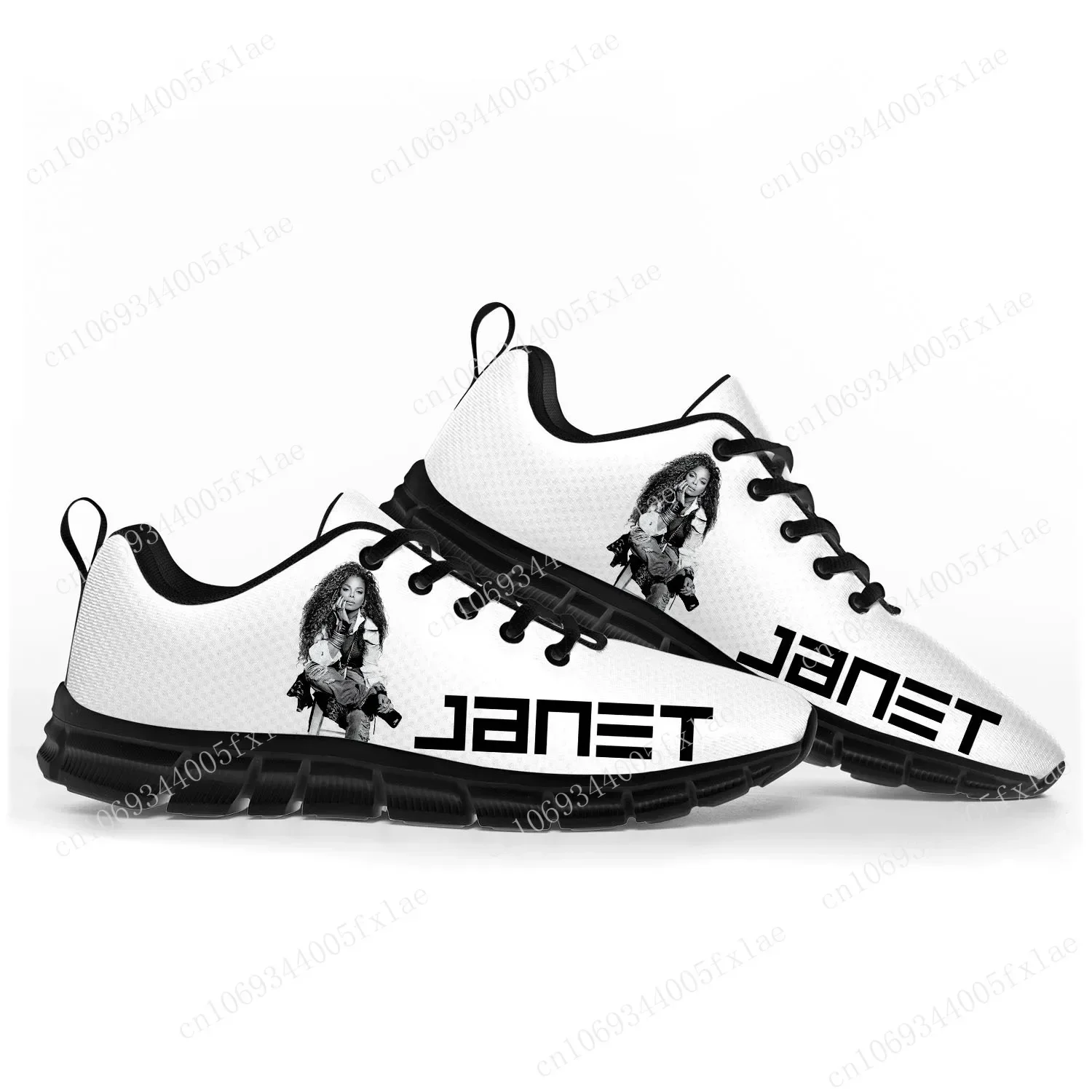 Janet Jackson Singer Pop Sports Shoes Mens Womens Teenager Sneakers Casual Custom High Quality Couple Shoes Black