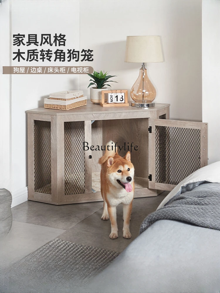 Furniture Dog Cage Multifunctional Wooden Corner Cage Medium-Sized Dog Home Decoration Pet Dog House